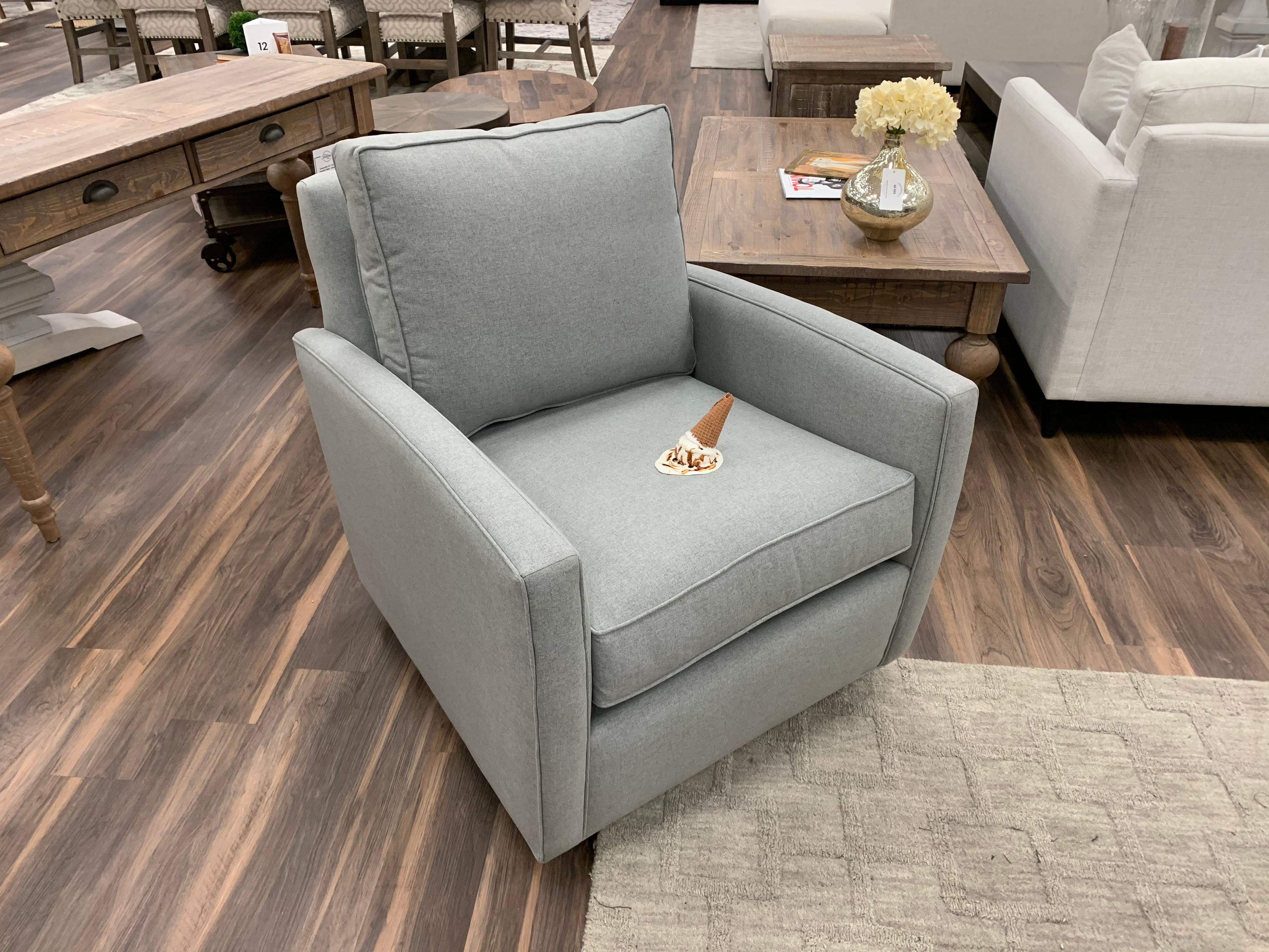 Matthew Quick Ship 30" Swivel Glider - Crypton Smoke - Classic Carolina Home