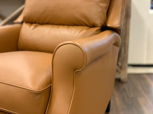 Thaddeus 34" Top Grain Leather Reclining Chair - Amadeus Whiskey
