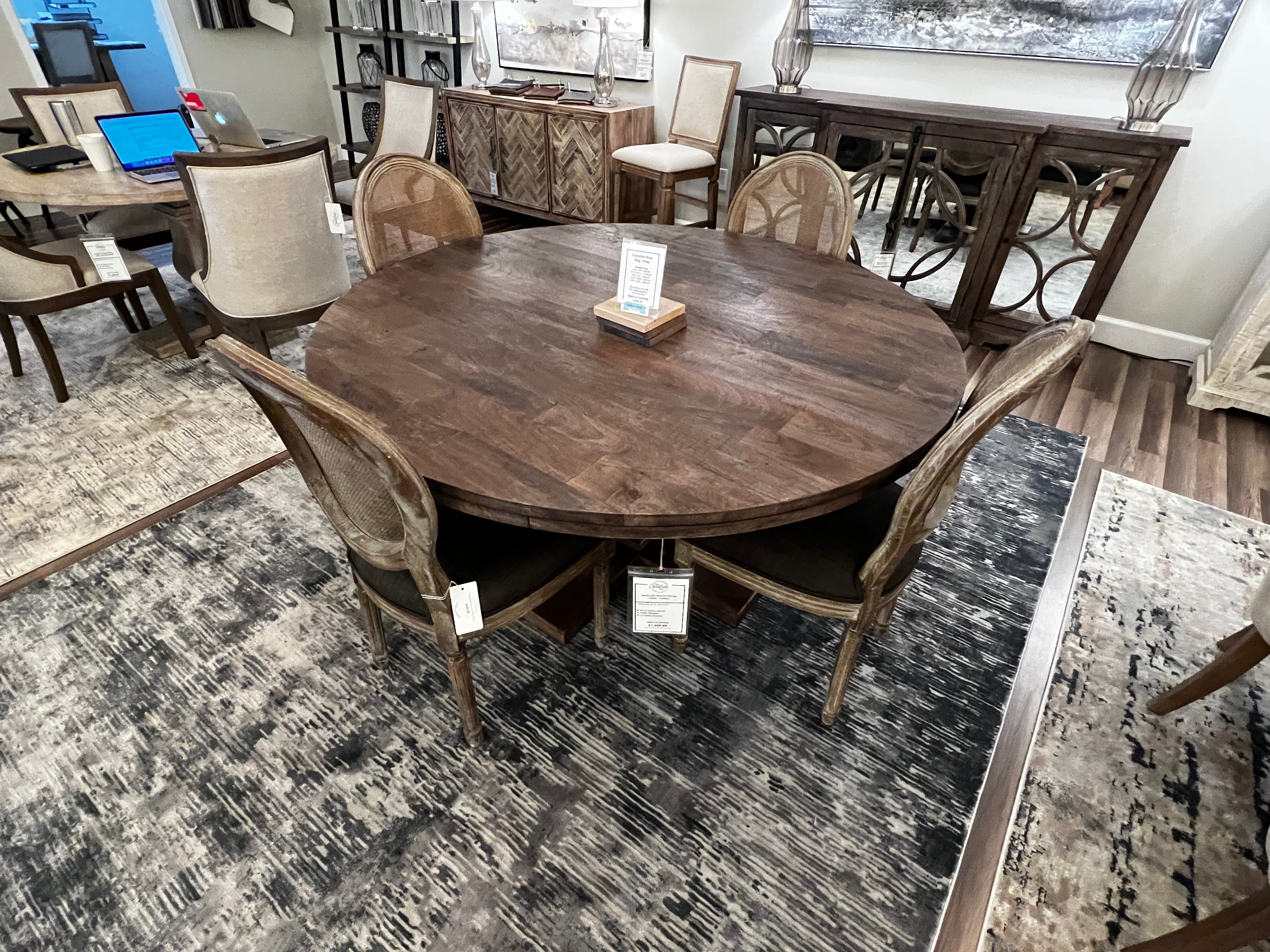 Sardis 53" Round Dining Table - Carbon