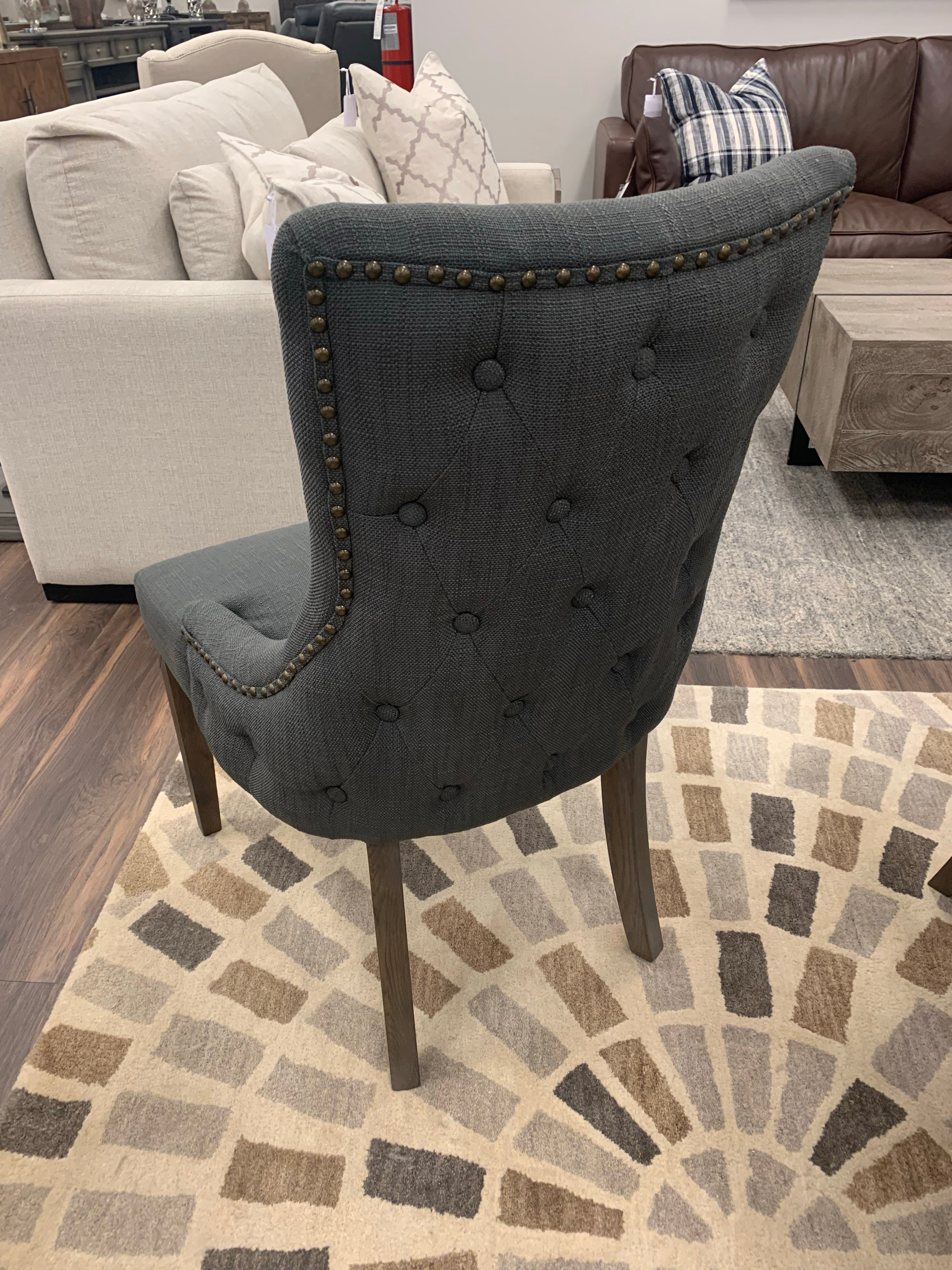 Anna Tufted Dining Chair - Gray + Driftwood - Classic Carolina Home