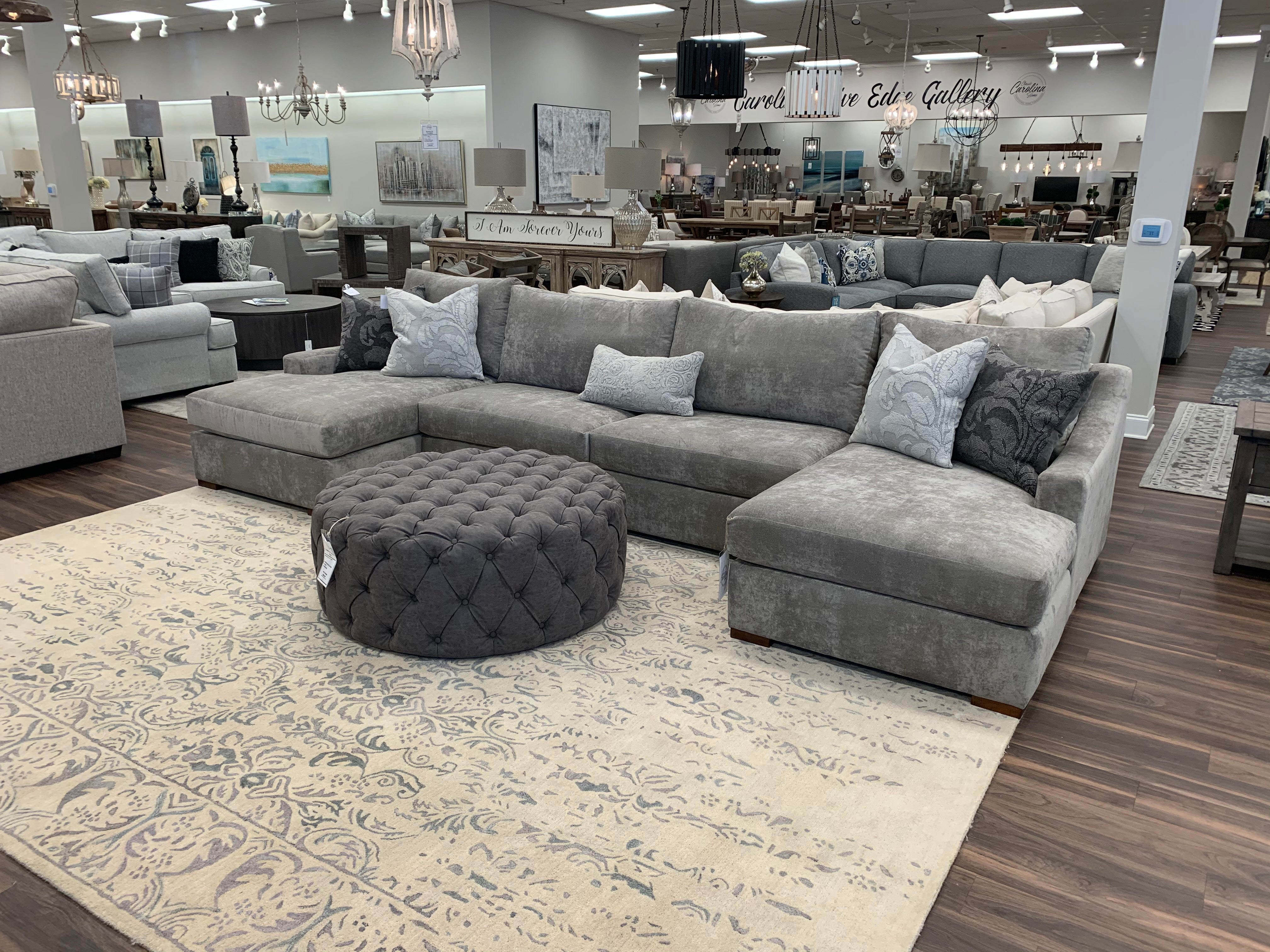 Hannah 159" Dual Chaise Sectional - Mink Metallic - Classic Carolina Home