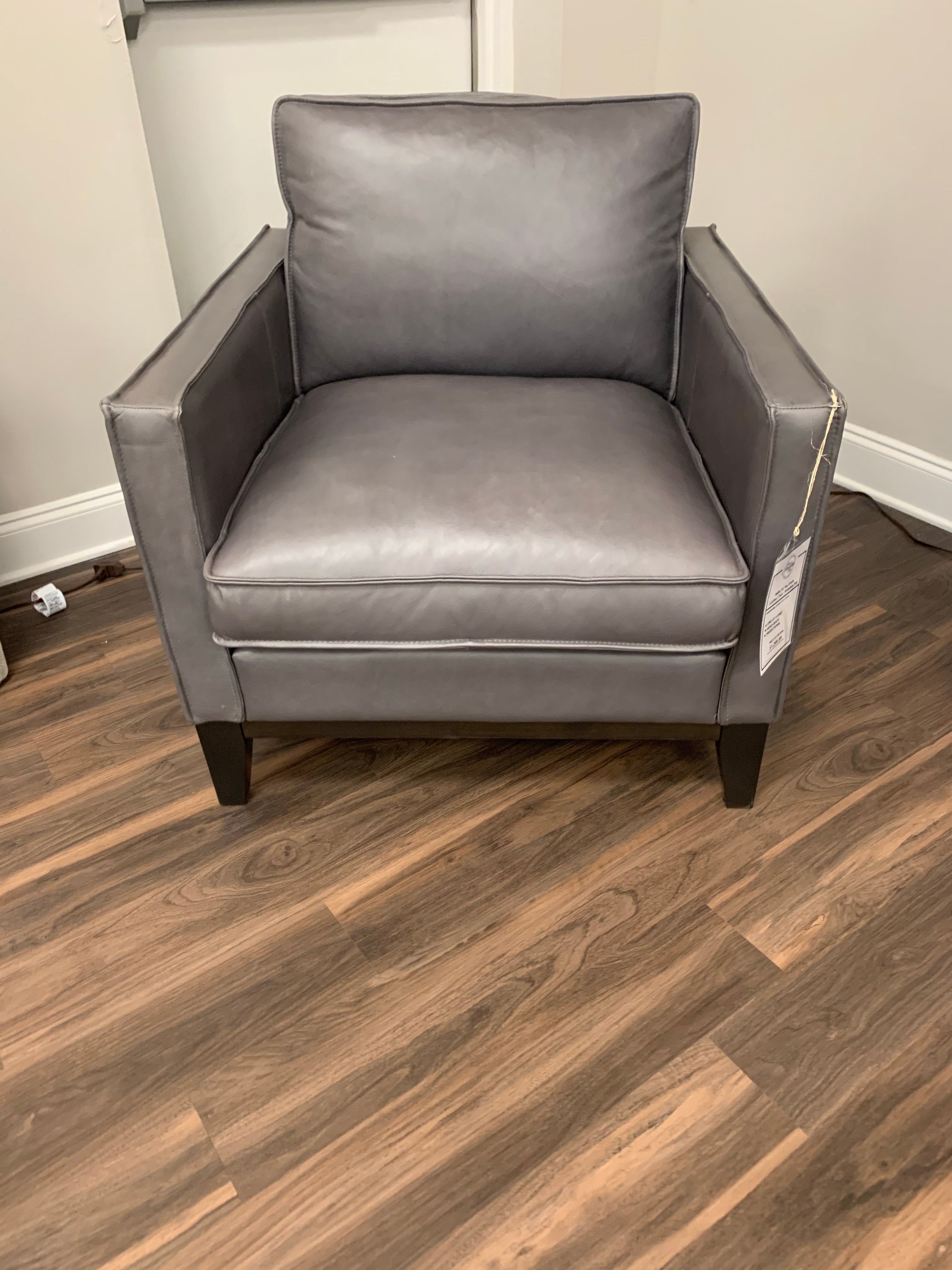 Willis 33" Top Grain Leather Chair - Amadeus Fog - Classic Carolina Home