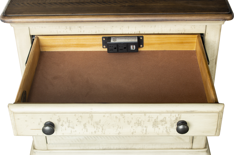 Toccoa 27" Three Drawer Nightstand - Distressed Wheat