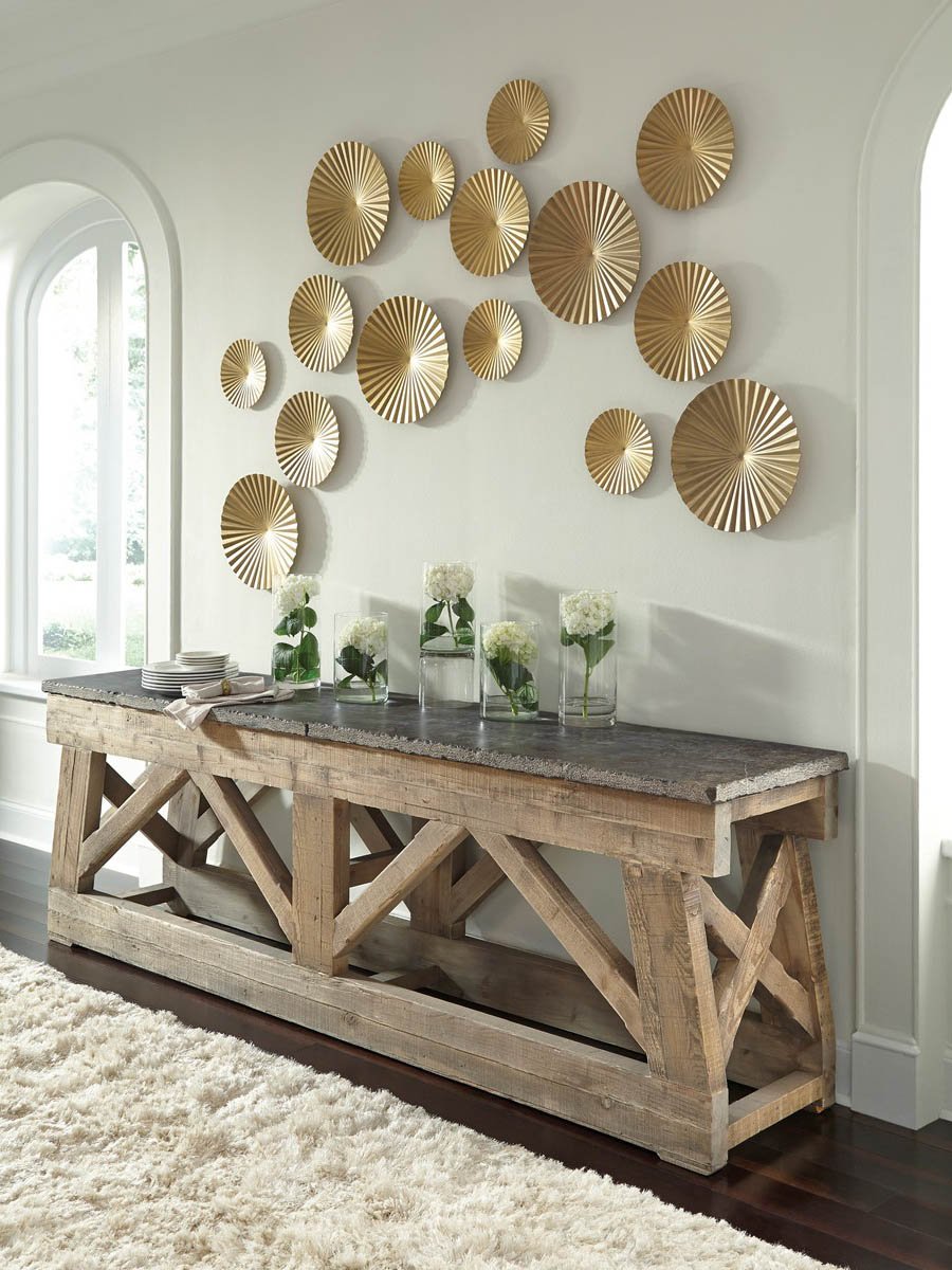 Marlena 100" Blue Stone Top Console Table - Classic Carolina Home