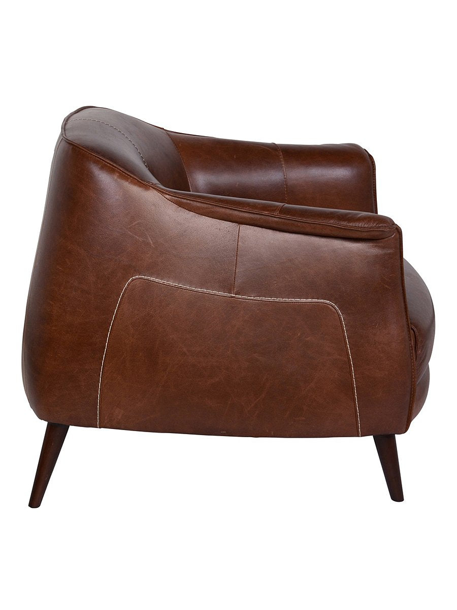 Martin Leather Club Chair - Tan - Classic Carolina Home