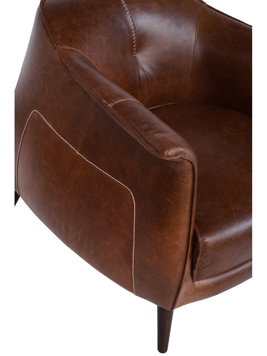 Martin Leather Club Chair - Tan - Classic Carolina Home