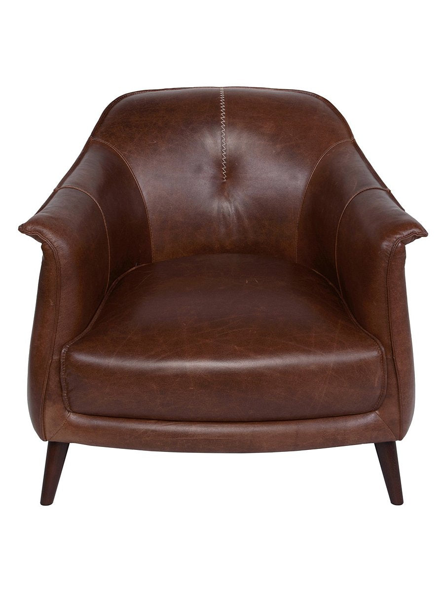 Martin Leather Club Chair - Tan - Classic Carolina Home