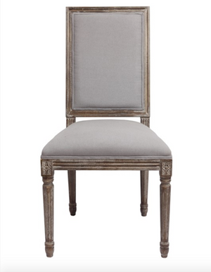 Hartwell Square Side Chair - Dove Grey Linen - Classic Carolina Home
