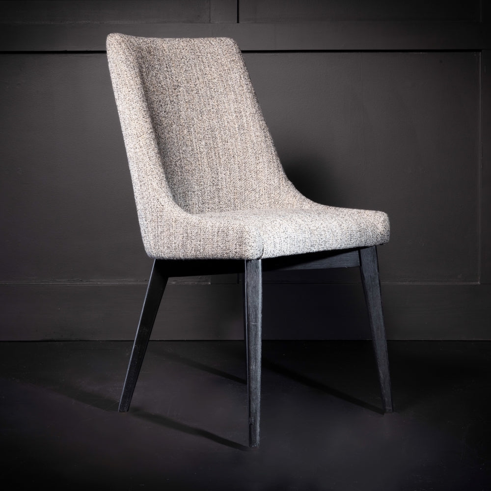 Nicole Oak Dining Chair - Stone + Onyx