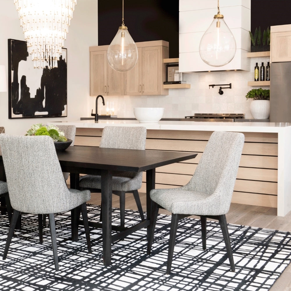 Nicole Oak Dining Chair - Stone + Onyx