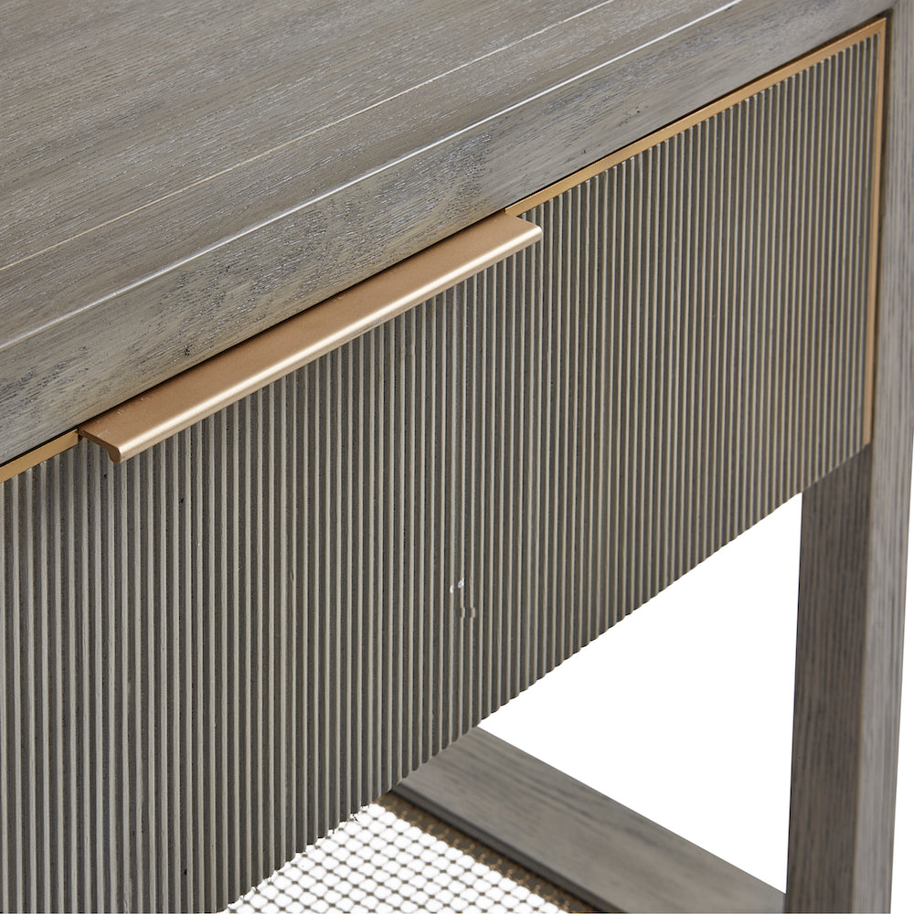 Elias 34" Single Drawer Nightstand - Brushed Smoke