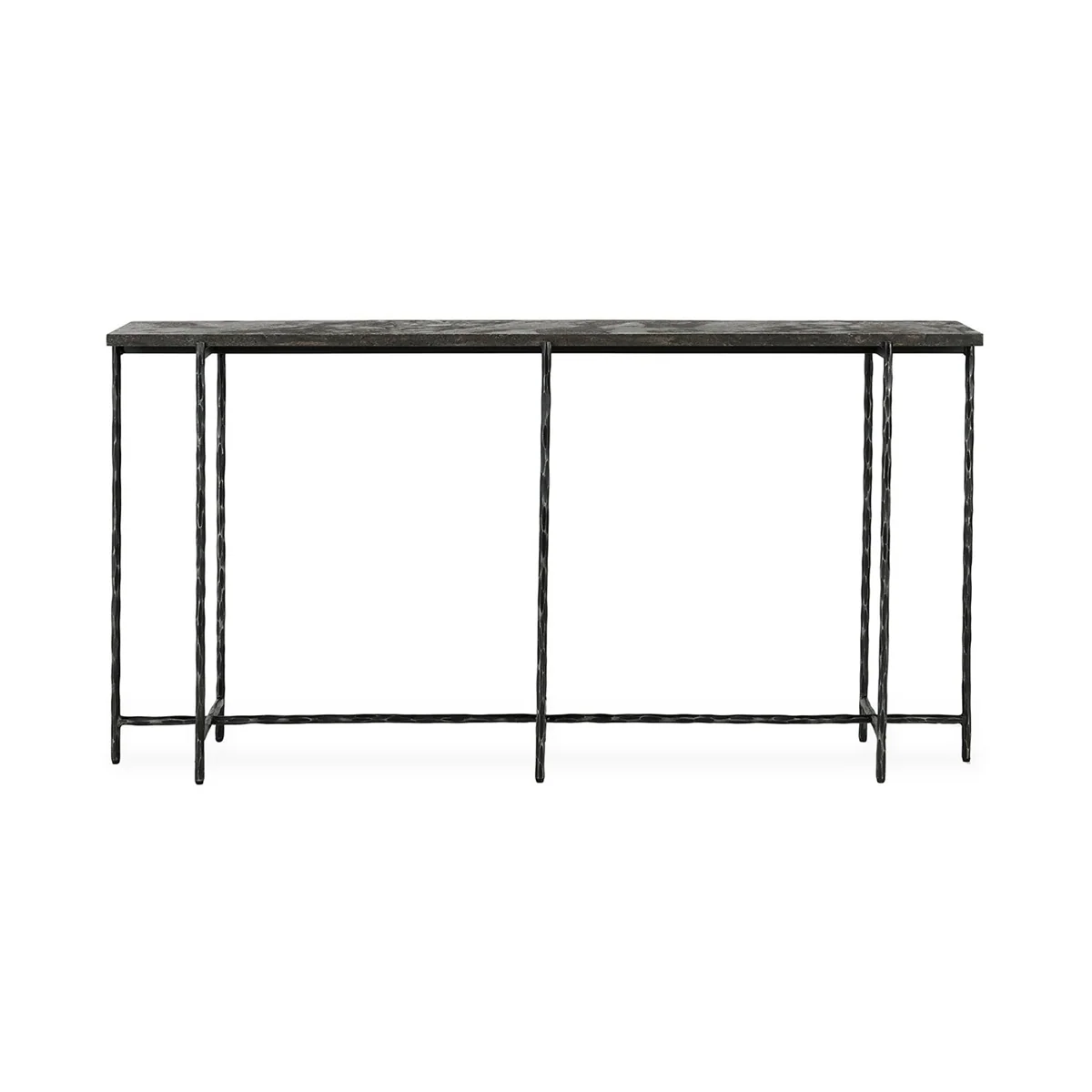 Hiro 60" Iron Console Table - Iron + Blue Stone
