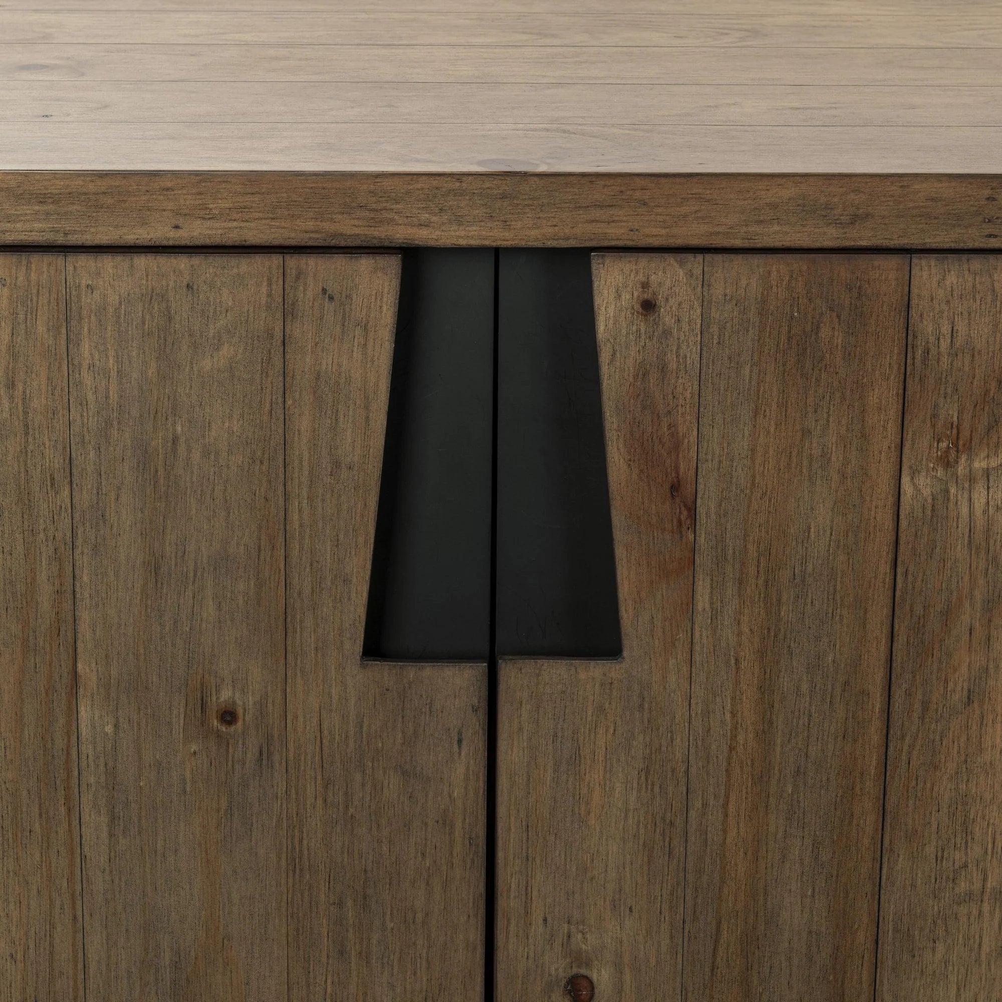 Leah 78" 4 Door Reclaimed  Pine Sideboard - Smoke Brown