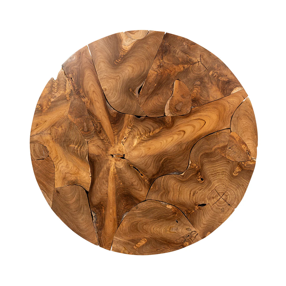 River 40" Round Coffee Table - Natural Teak