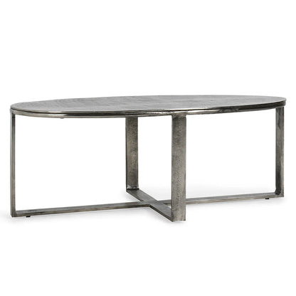 Eden 48" Aluminum Oval Coffee Table - Nickle