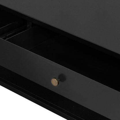 Ellington 46" 2 Drawer Coffee Table - Black Iron + Bronze