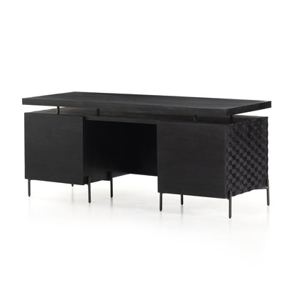 Raymond 71" Desk - Carved Black Wash