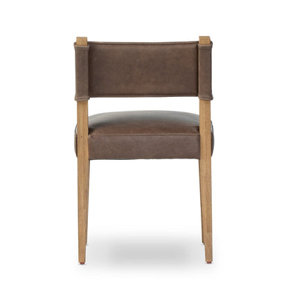 Elowyn Top Grain Leather Dining Chair - Palermo Cigar