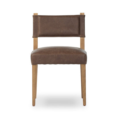 Elowyn Top Grain Leather Dining Chair - Palermo Cigar