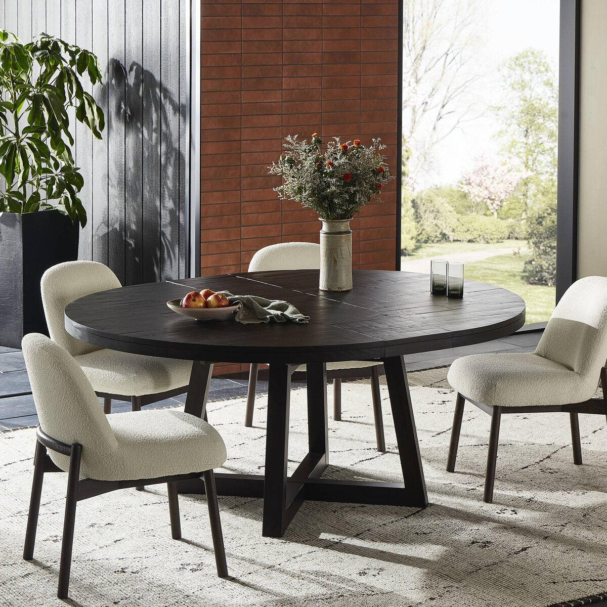 Erwin 60"- 72" Round Extension Dining Table - Dark Carbon