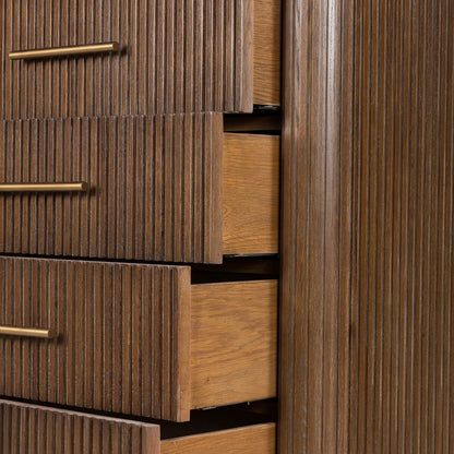 Danvers 36" 5 Drawer Dresser - Dark Brown Oak