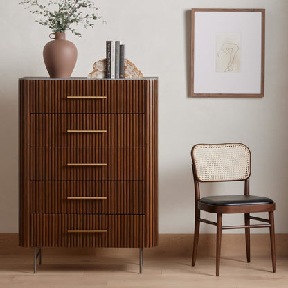 Danvers 36" 5 Drawer Dresser - Dark Brown Oak