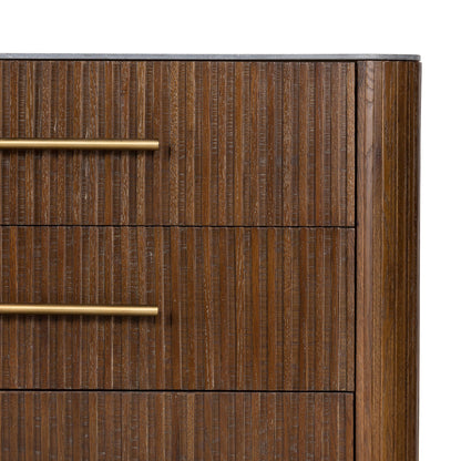 Danvers 65" 6 Drawer Dresser - Dark Brown Oak