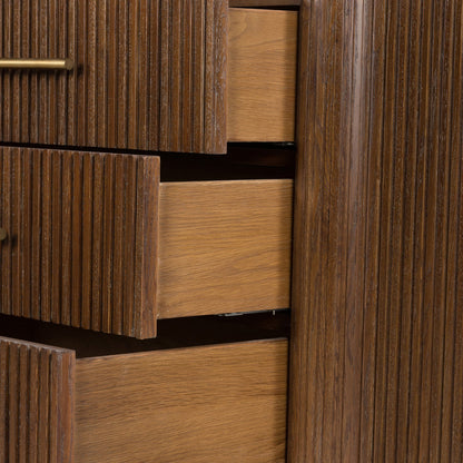 Danvers 65" 6 Drawer Dresser - Dark Brown Oak