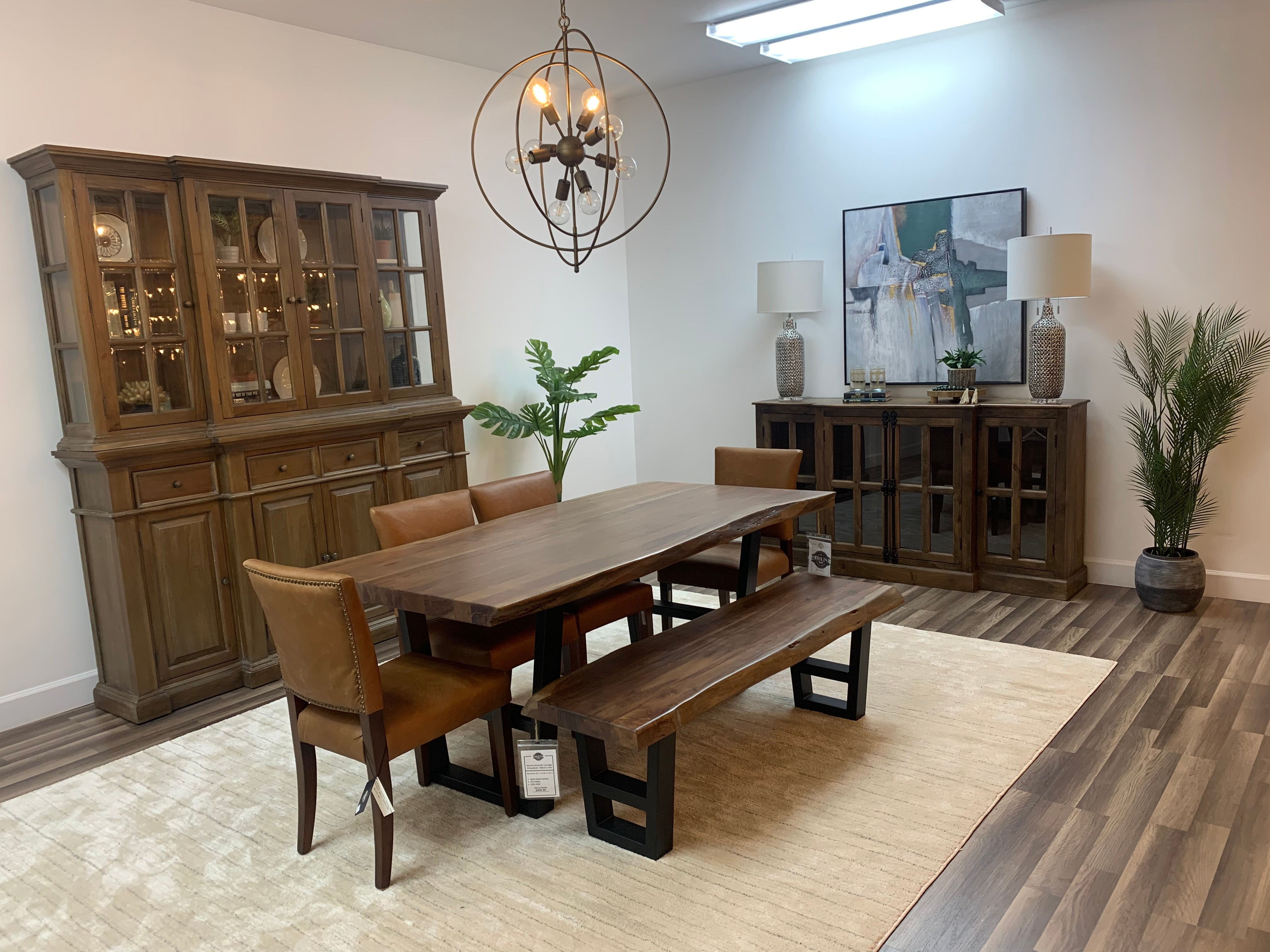 Malcolm Acacia 72" Live Edge Dining Table - Natural + Gray