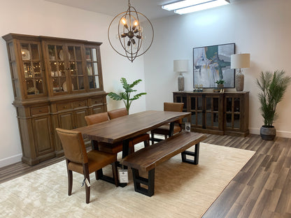 Malcolm Acacia 72" Live Edge Dining Table - Natural + Gray