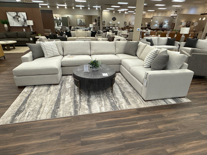 Gretchen Quick Ship 153" x 107" 5 Cushion Wide Track Arm Sectional w/LAF Chaise - Crypton Quicksilver