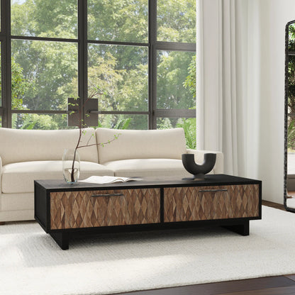 Krofton 66" Coffee Table - Black Natural