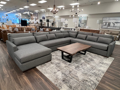 Glenda Quick Ship 170" x 130" Quick Ship Sectional + Left Arm Chaise - Crypton Pepper