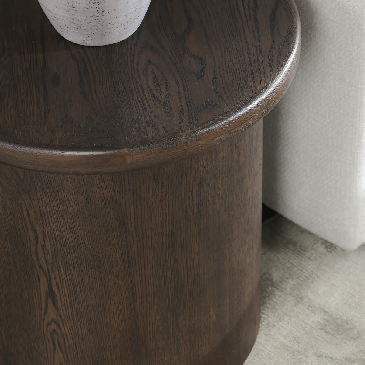 Rena 22" Round End Table - Coffee Brown