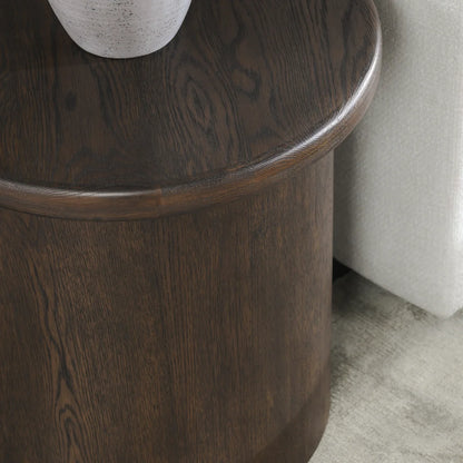 Rena 22" Round End Table - Coffee Brown