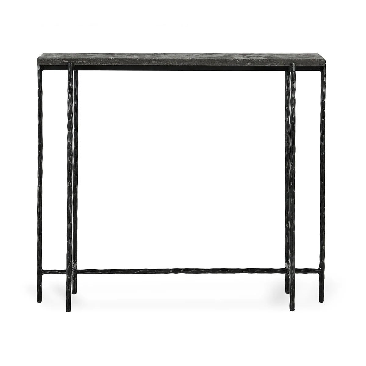 Hiro 35" Iron Console Table - Iron + Blue Stone