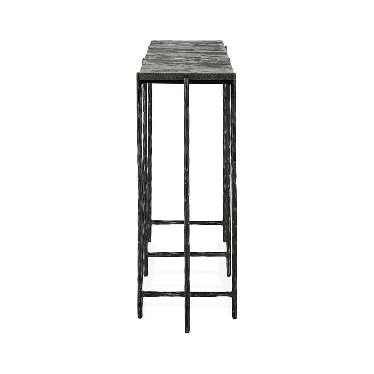Hiro 60" Iron Console Table - Iron + Blue Stone