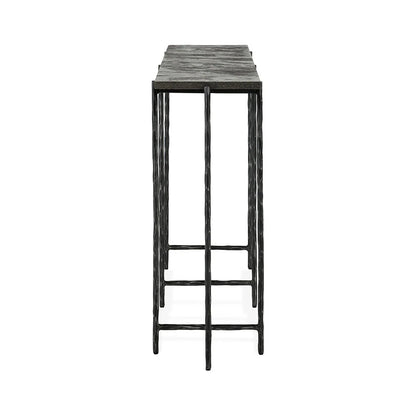 Hiro 60" Iron Console Table - Iron + Blue Stone
