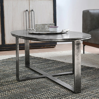 Eden 48" Aluminum Oval Coffee Table - Nickle