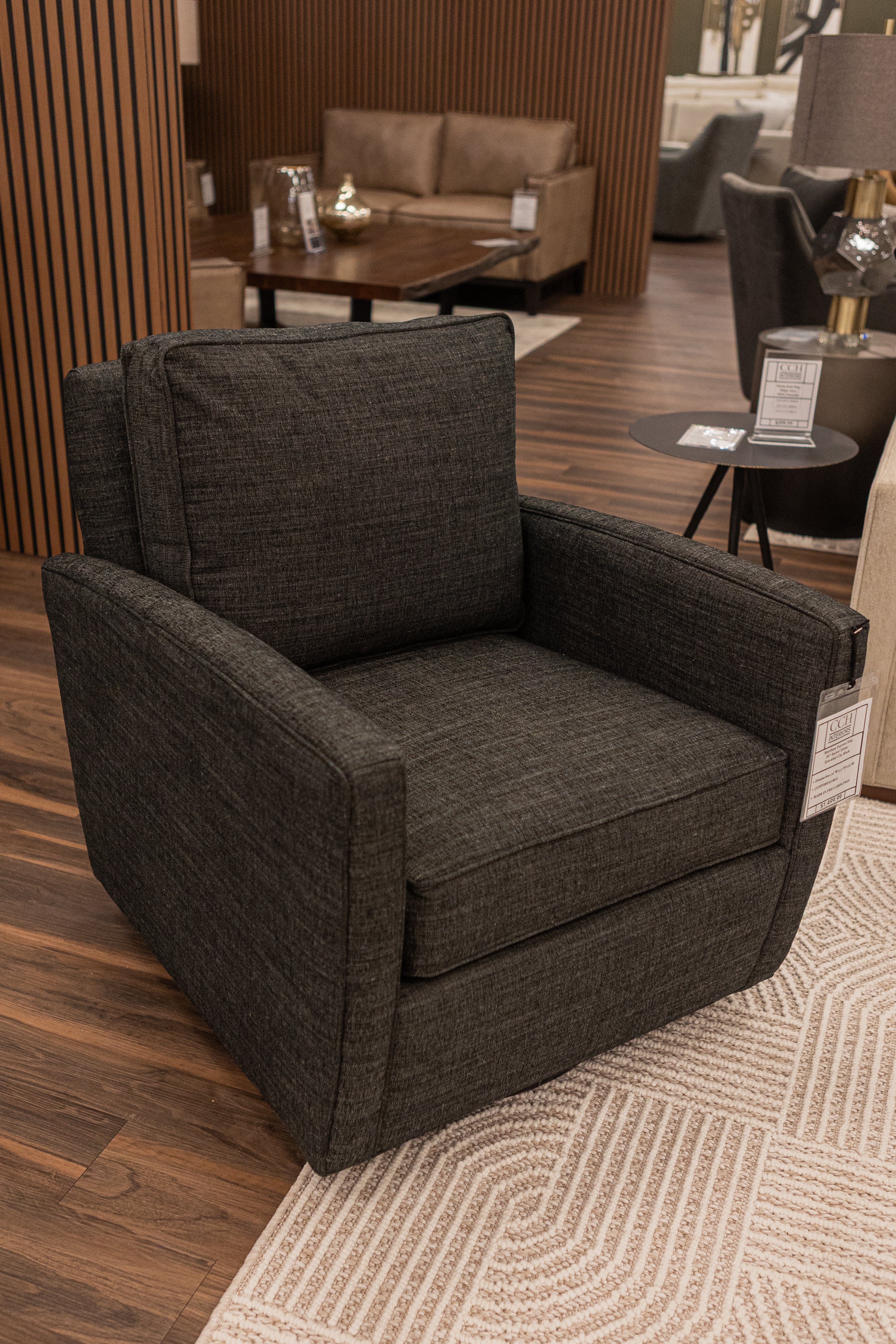 Matthew Express Ship 30" Swivel Glider - Graveled City Black