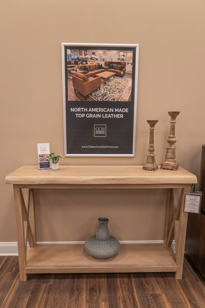 Malcolm Acacia 56" Live Edge Console Table - New White Wash