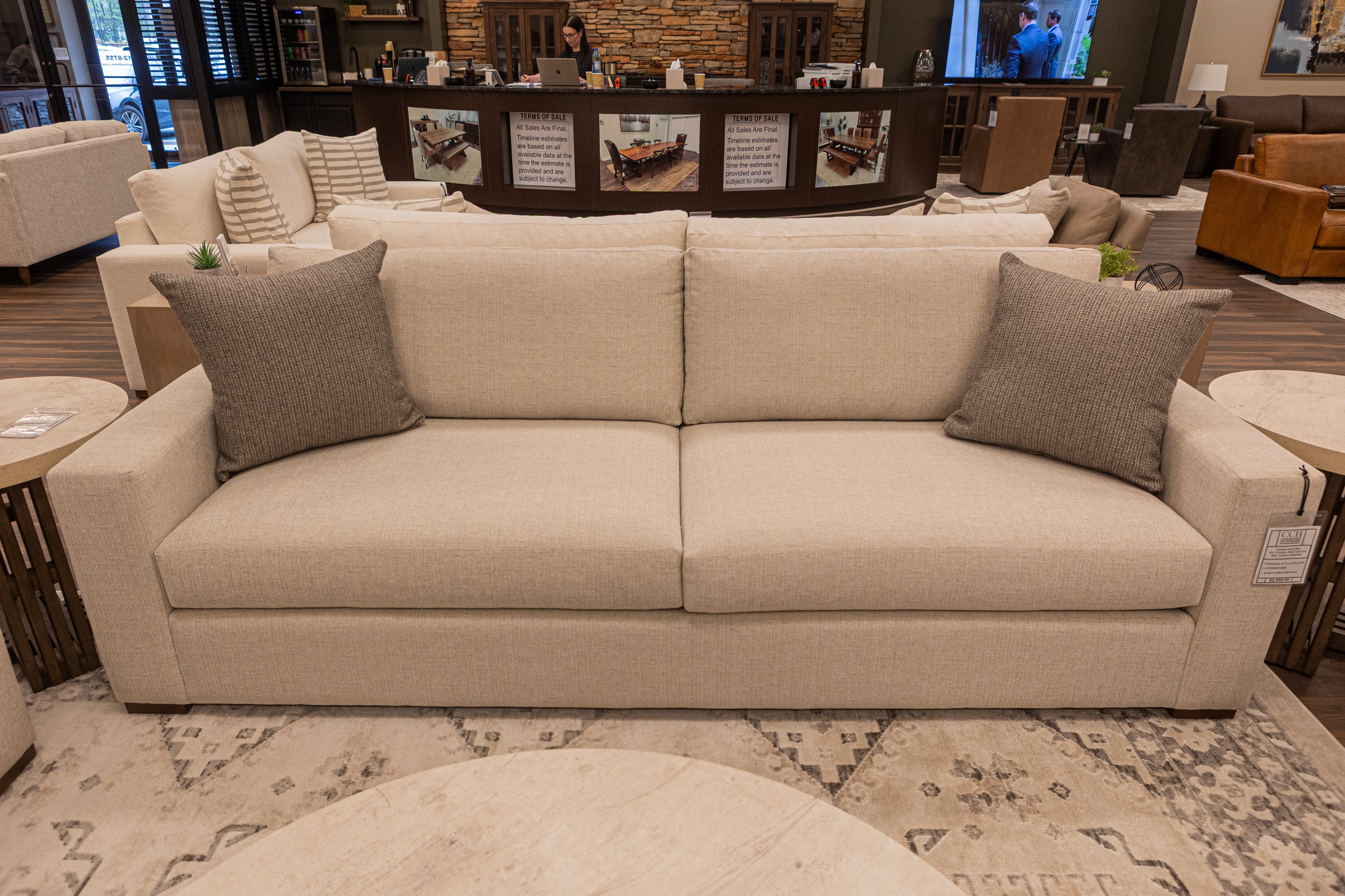 Gretchen Quick Ship 103" 2 Cushion Wide Track Arm Sofa - Crypton Quicksilver