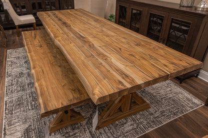Bartholomew 120" Teak Live Edge Dining Table - Natural