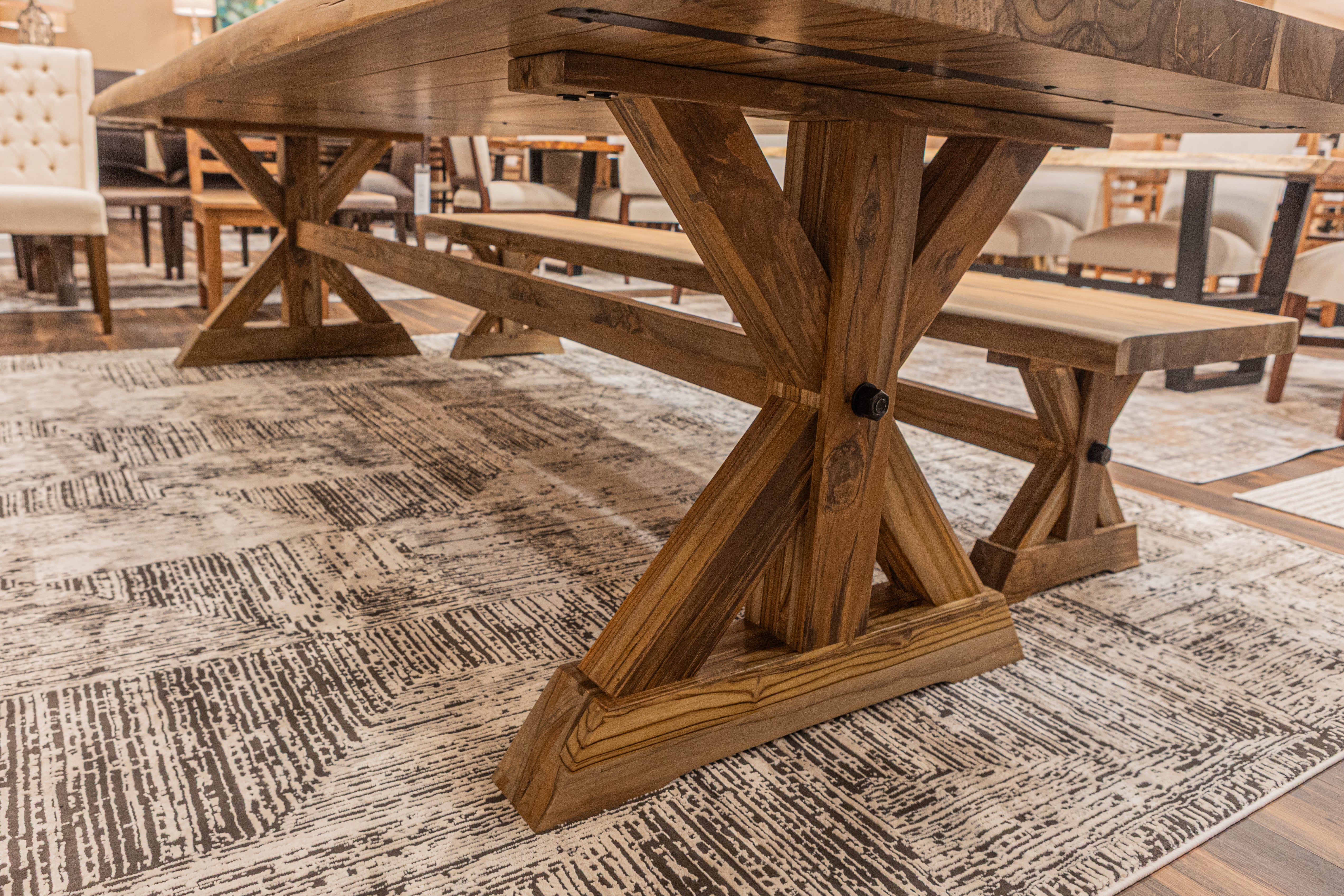 Bartholomew 120" Teak Live Edge Dining Table - Natural