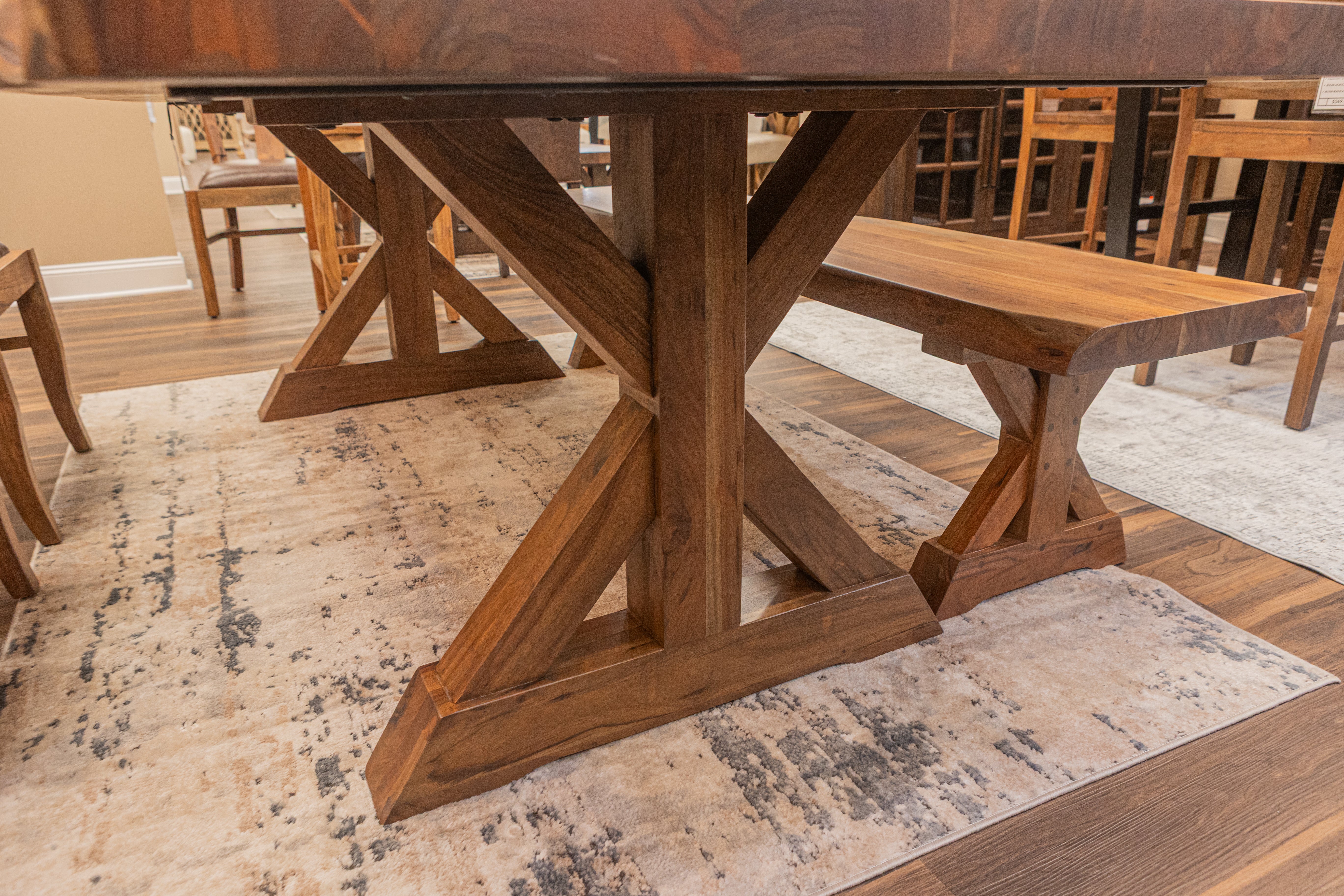 Malcolm Acacia 84" Live Edge Dining Table - Natural + Gray