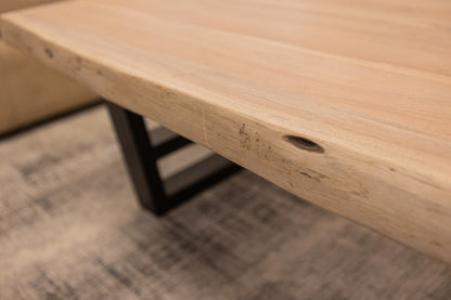 Malcolm Acacia 52" Live Edge Coffee Table - New White Wash