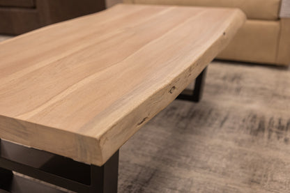 Malcolm Acacia 52" Live Edge Coffee Table - New White Wash