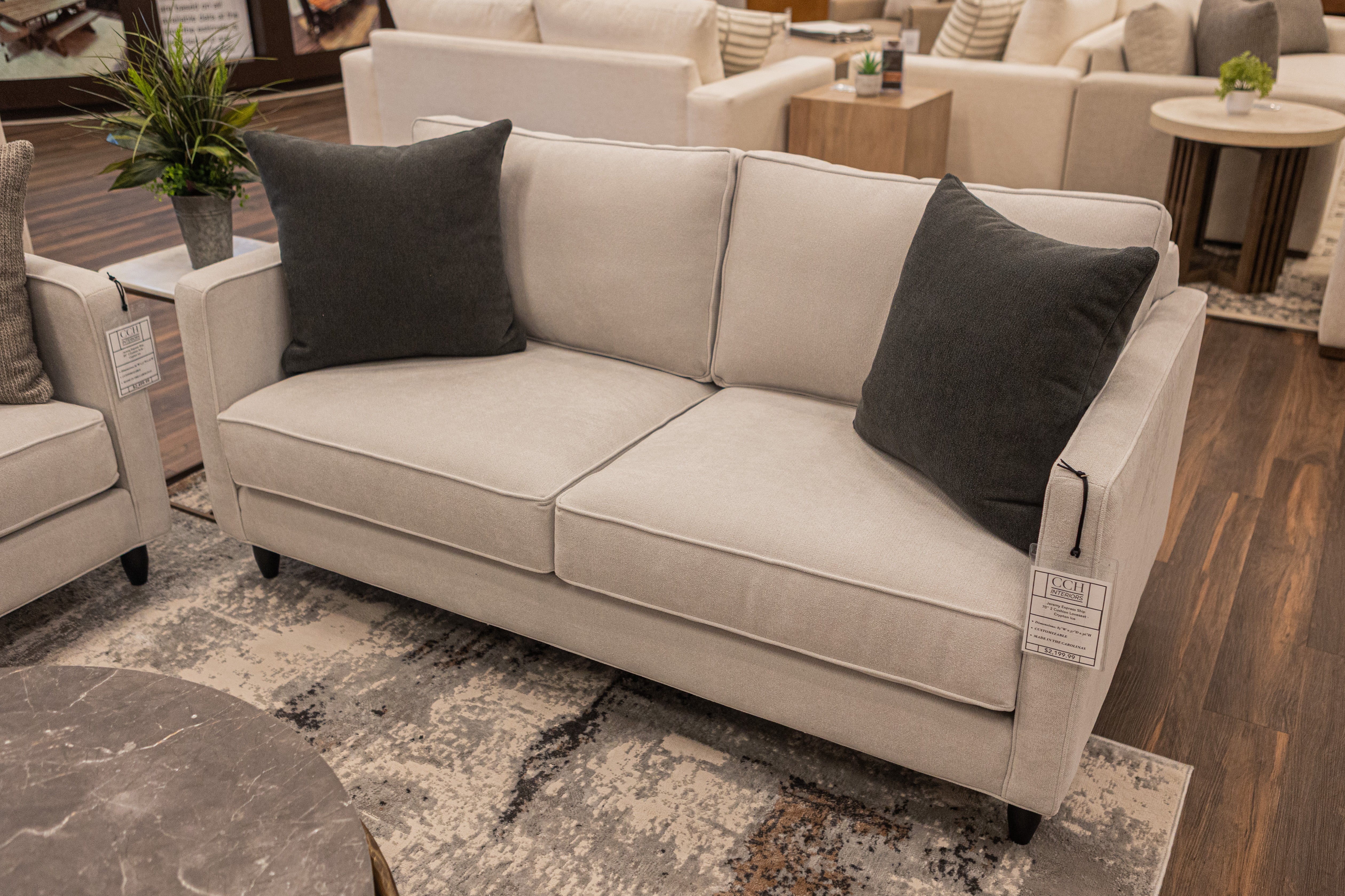 Jeremy Express Ship 70" 2 Cushion Loveseat - Crypton Ice