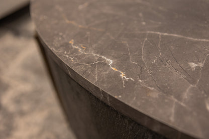 Morton 42" Round Coffee Table - Concrete + Iron