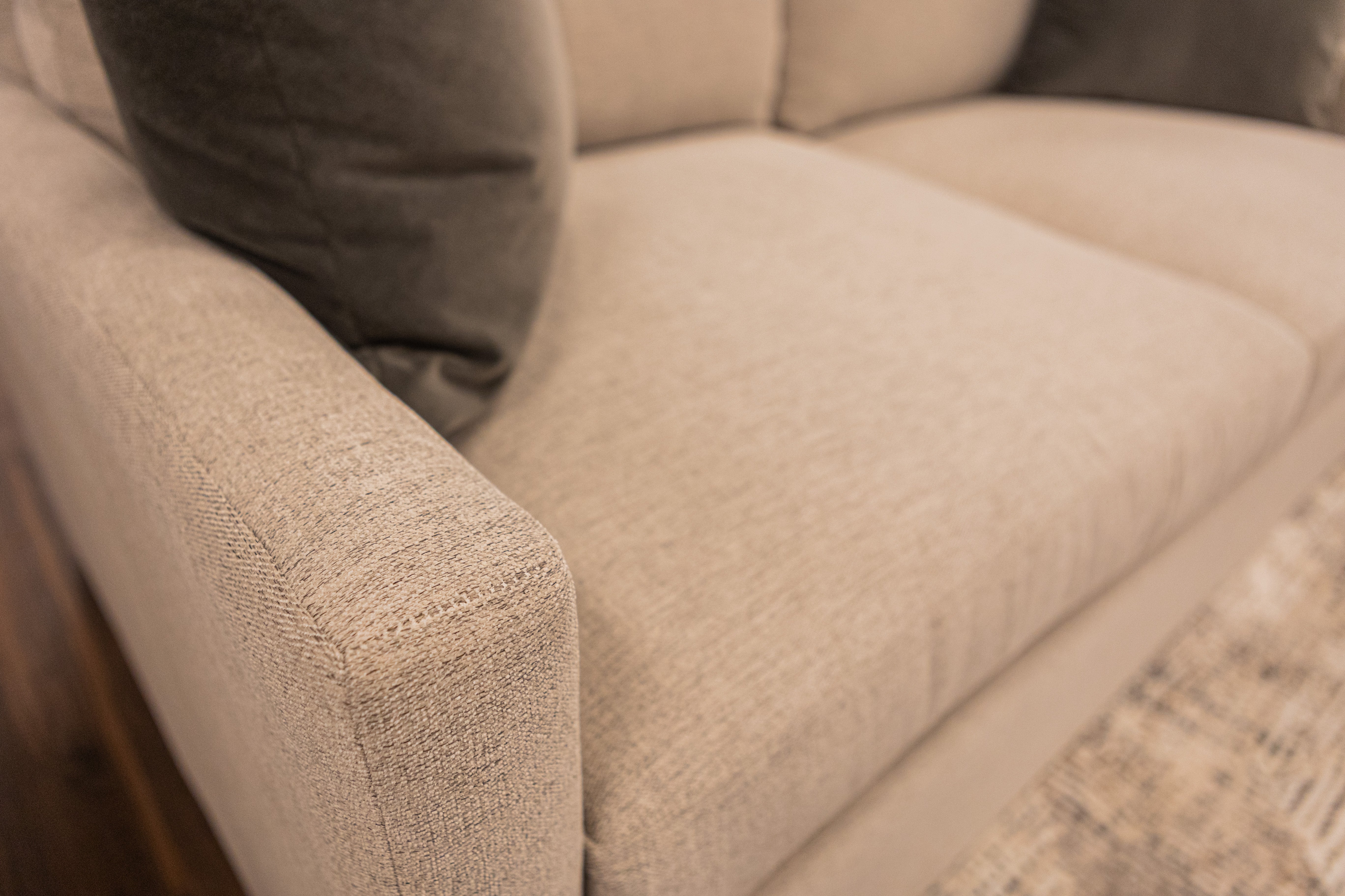 Ethan Quick Ship 71" 2 Trillium Cushion Loveseat - Textured Greige